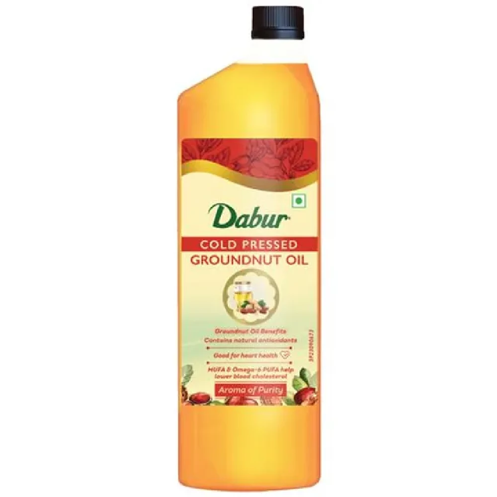 Dabur Cold Pressed Groundnut Cooking Oil, 1 L Bottle-1.webp